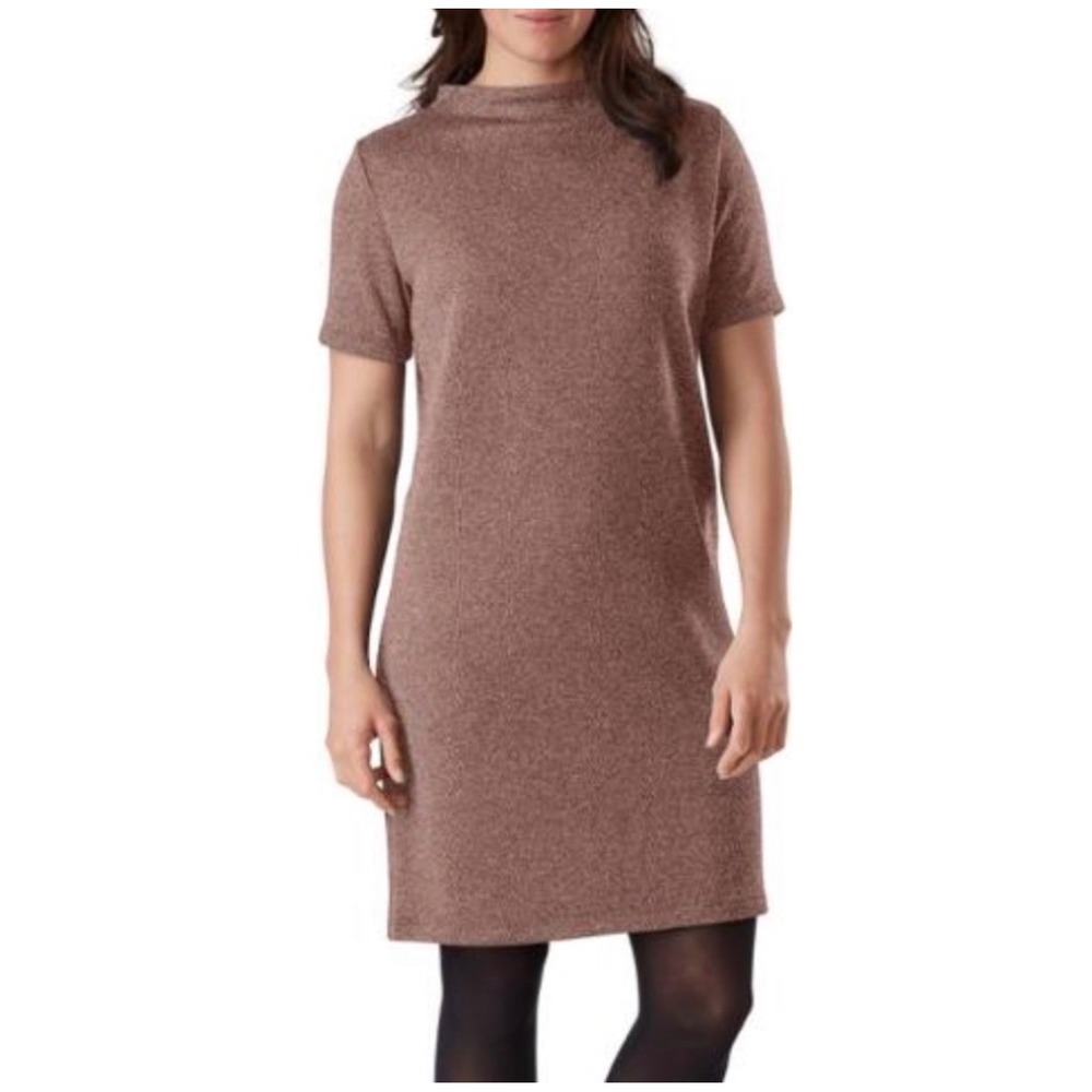 Arc'teryx Laina Dress Short Sleeve Mock Neck Heathered Brown size Medium